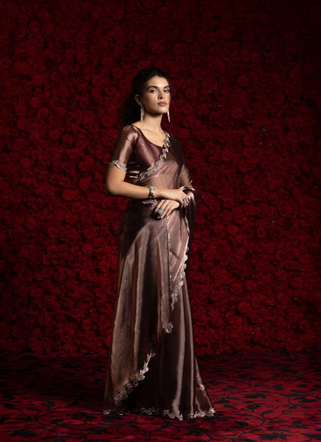Mehek 1238a To 1238g Tissue Chiffon With Hand Work Jerquen Work Saree Wholesale Market In Surat